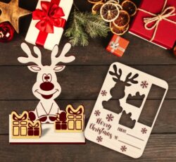 Christmas Card Stand E0020309 file cdr and dxf free vector download for laser cut