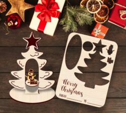 Christmas Card Stand E0020312 file cdr and dxf free vector download for laser cut
