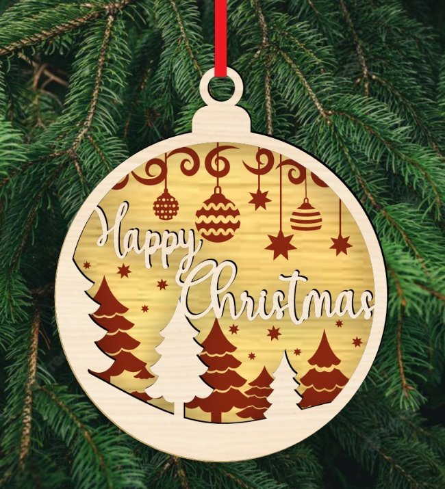 Christmas Ornament E0020263 file cdr and dxf free vector download for laser cut