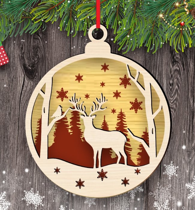 Christmas Ornament E0020265 file cdr and dxf free vector download for laser cut