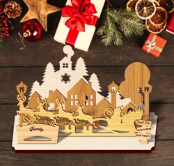 Christmas Scene E0020322 file cdr and dxf free vector download for laser cut