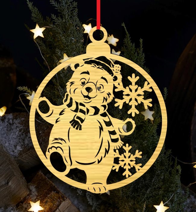 Christmas ball E0020282 file cdr and dxf free vector download for laser cut