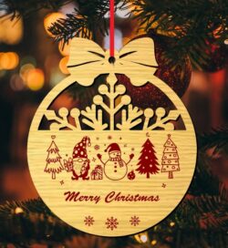 Christmas ball E0020302 file cdr and dxf free vector download for laser cut