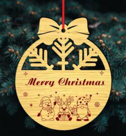 Christmas ball E0020315 file cdr and dxf free vector download for laser cut