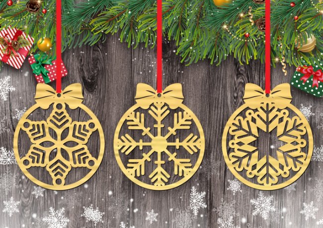 Christmas ball E0020318 file cdr and dxf free vector download for laser cut