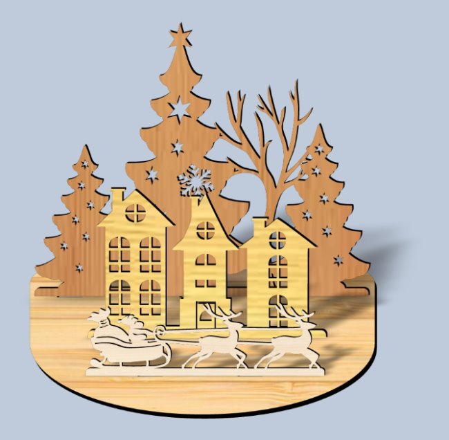 Christmas decoration E0020303 file cdr and dxf free vector download for laser cut