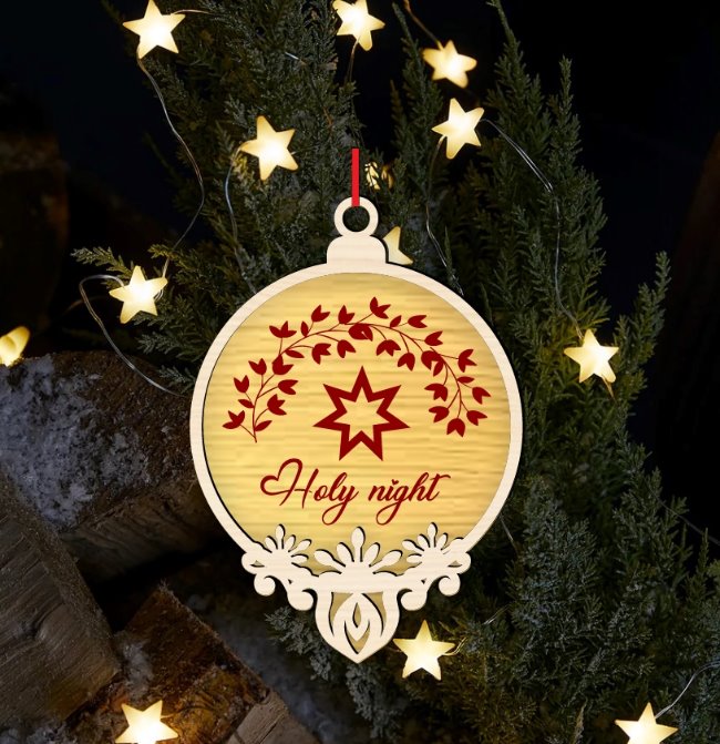 Christmas ornament E0020234 file cdr and dxf free vector download for laser cut