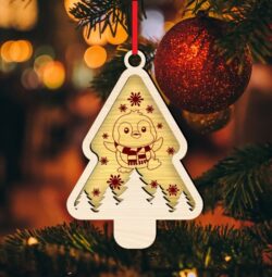 Christmas ornament E0020235 file cdr and dxf free vector download for laser cut