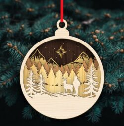Christmas ornament E0020344 file cdr and dxf free vector download for laser cut