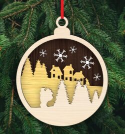 Christmas ornament E0020346 file cdr and dxf free vector download for laser cut