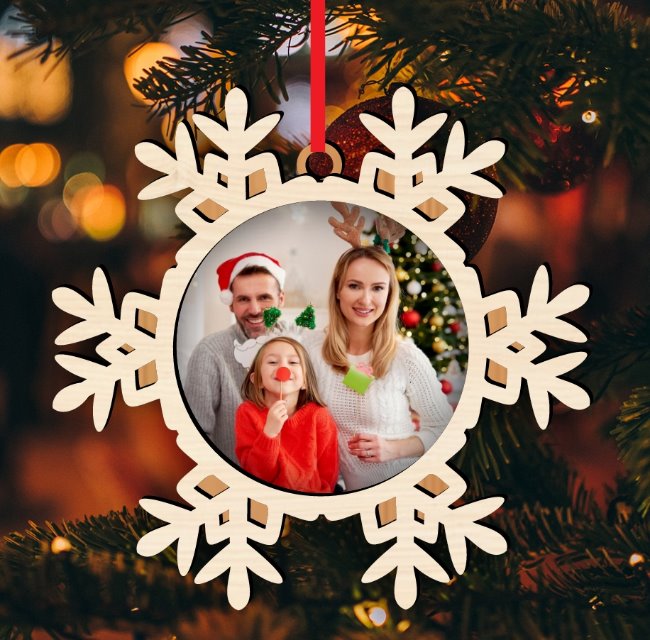Christmas photo frame E0020256 file cdr and dxf free vector download for laser cut