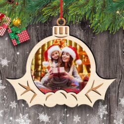 Christmas photo frame E0020257 file cdr and dxf free vector download for laser cut