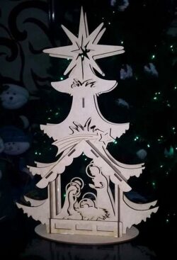 Christmas tree E0020304 file cdr and dxf free vector download for laser cut