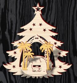 Christmas tree toy E0020334 file cdr and dxf free vector download for laser cut