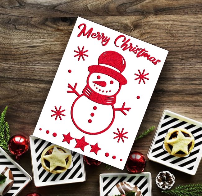 Merry Christmas Card E0020259 file cdr and dxf free vector download for laser cut