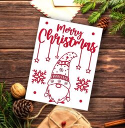 Merry Christmas Card E0020260 file cdr and dxf free vector download for laser cut