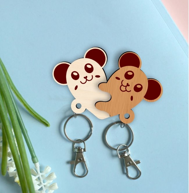 Mouse keychain E0020275 file cdr and dxf free vector download for laser cut