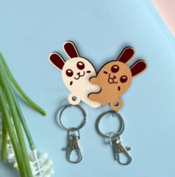 Rabbit keychain E0020273 file cdr and dxf free vector download for laser cut