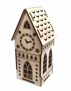 Wooden Christmas house E0020237 file cdr and dxf free vector download for laser cut