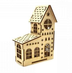 Wooden Christmas house E0020239 file cdr and dxf free vector download for laser cut