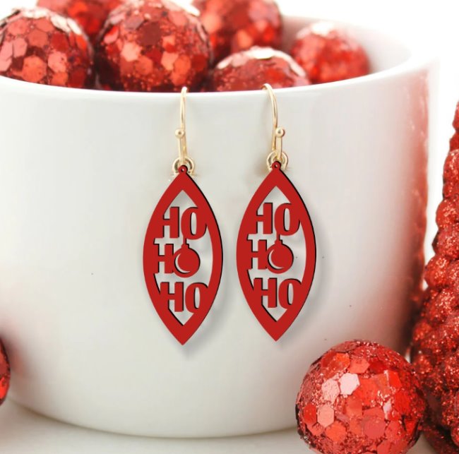 Christmas earrings E0020409 file cdr and dxf free vector download for laser cut
