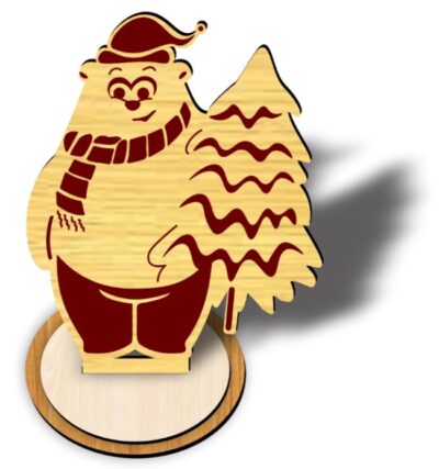 Bear stand E0020442 file cdr and dxf free vector download for laser cut
