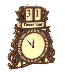 Calendar clock E0020406 file cdr and dxf free vector download for laser cut