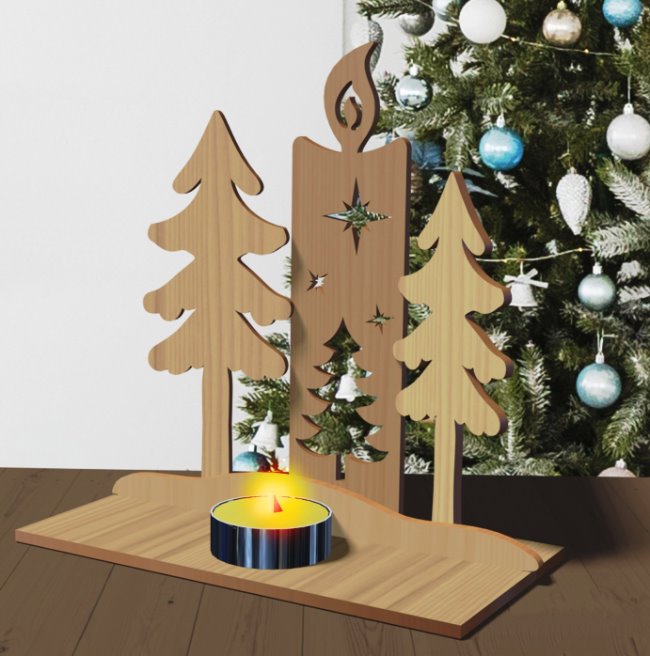 Candle holder E0020478 file cdr and dxf free vector download for laser cut