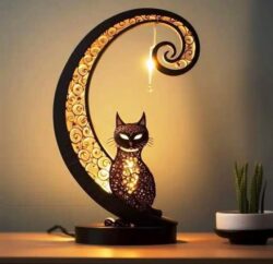 Cat lamp E0020498 file cdr and dxf free vector download for laser cut