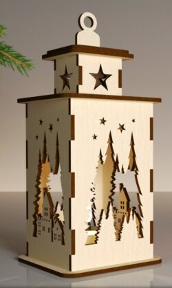 Christmas Lantern E0020450 file cdr and dxf free vector download for laser cut