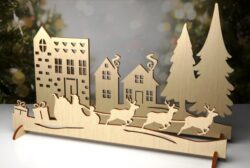 Christmas Village E0020453 file cdr and dxf free vector download for laser cut
