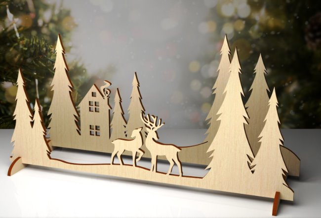 Christmas Village E0020457 file cdr and dxf free vector download for laser cut