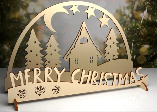 Christmas Village E0020458 file cdr and dxf free vector download for laser cut