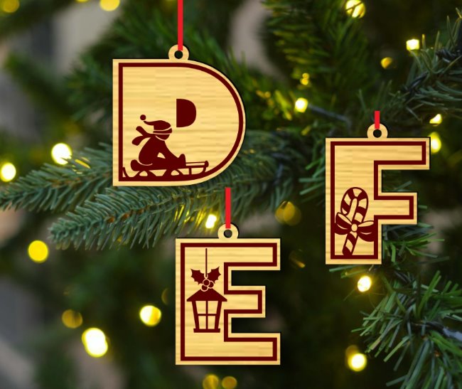Christmas alphabet E0020358 file cdr and dxf free vector download for laser cut 5 Christmas alphabet E0020358 file cdr and dxf free vector download for laser cut