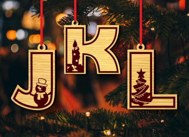 Christmas alphabet E0020360 file cdr and dxf free vector download for laser cut