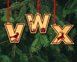 Christmas alphabet E0020365 file cdr and dxf free vector download for laser cut