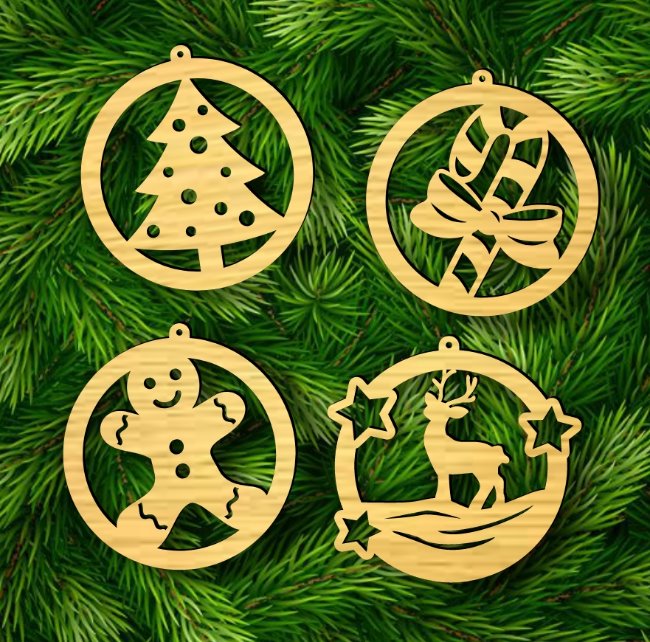 Christmas ball E0020379 file cdr and dxf free vector download for laser cut