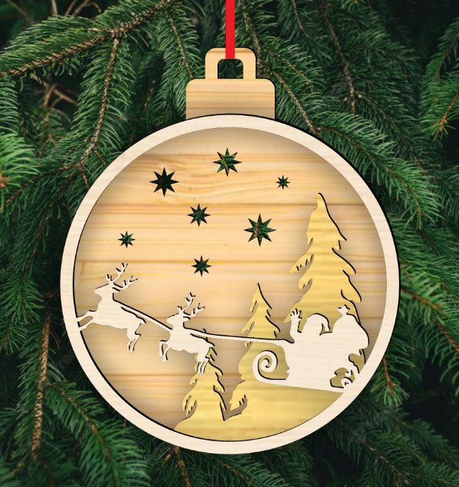 Christmas ball E0020400 file cdr and dxf free vector download for laser cut