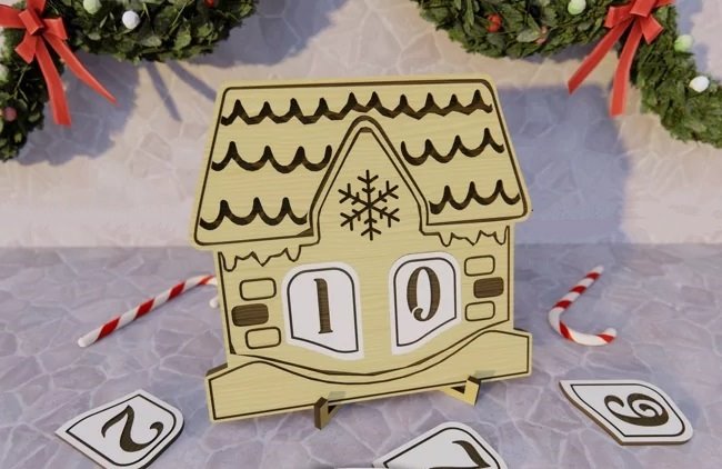 Christmas countdown E0020412 file cdr and dxf free vector download for laser cut