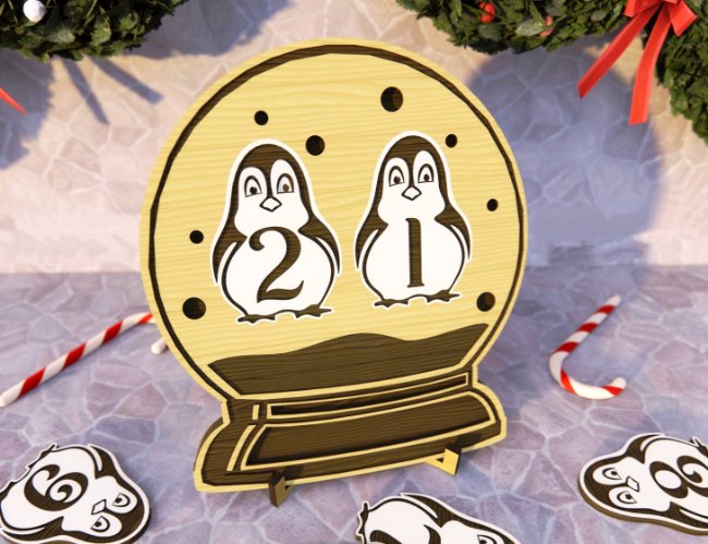 Christmas countdown E0020416 file cdr and dxf free vector download for laser cut 5 Christmas countdown E0020416 file cdr and dxf free vector download for laser cut