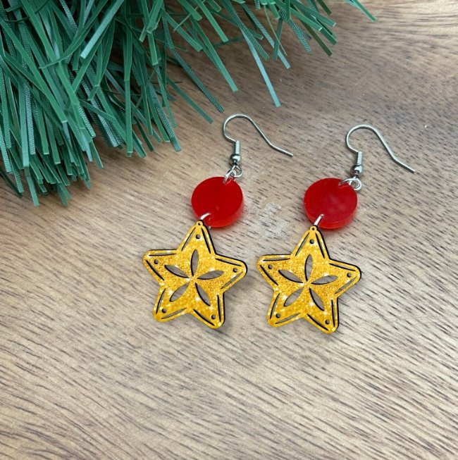 Christmas earrings E0020409 file cdr and dxf free vector download for laser cut
