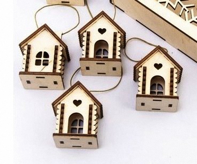 Christmas house E0020392 file cdr and dxf free vector download for laser cut