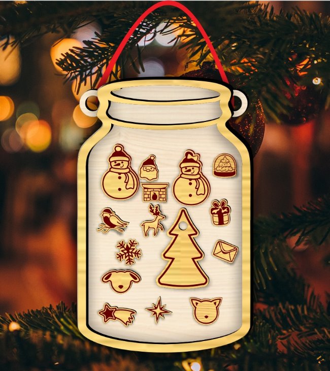 Christmas jar E0020435 file cdr and dxf free vector download for laser cut