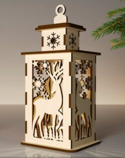 Christmas lantern E0020428 file cdr and dxf free vector download for laser cut