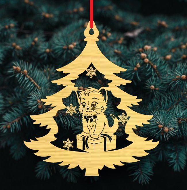 Christmas ornament E0020349 file cdr and dxf free vector download for laser cut