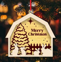 Christmas ornament E0020384 file cdr and dxf free vector download for laser cut