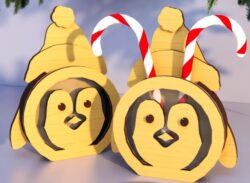 Christmas piggy bank E0020439 file cdr and dxf free vector download for laser cut