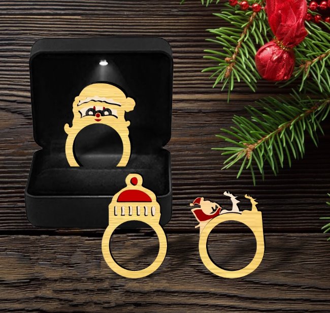 Christmas rings E0020419 file cdr and dxf free vector download for laser cut
