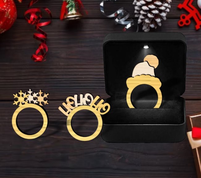 Christmas rings E0020420 file cdr and dxf free vector download for laser cut