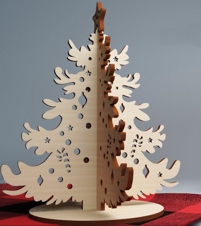Christmas tree E0020425 file cdr and dxf free vector download for laser cut
